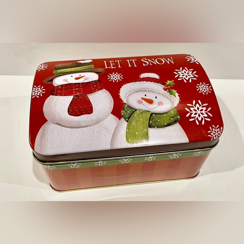 Snowman Holiday Storage Tin - NWT